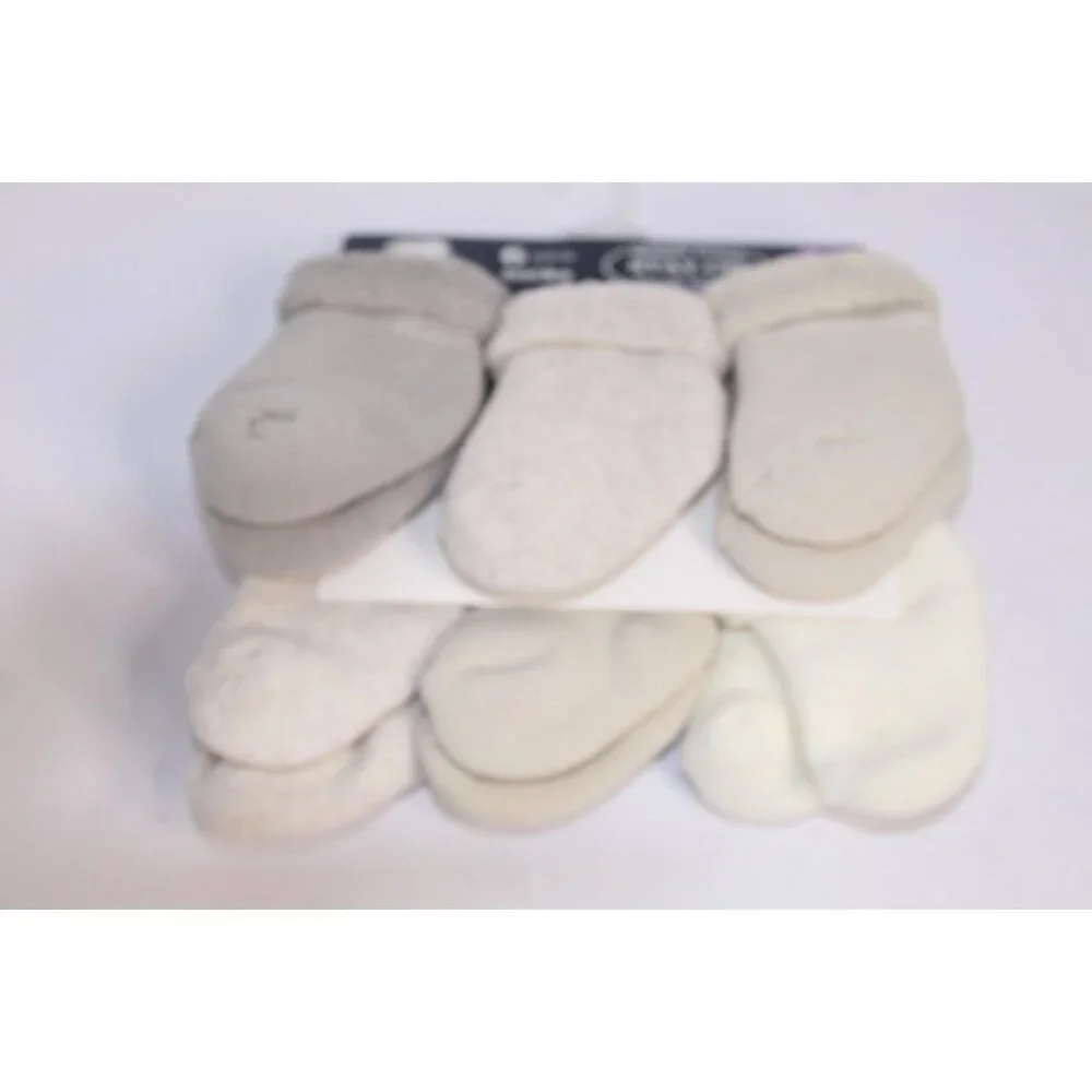 Gerber Wiggle Proof Stay On Infant Bootie Socks 0-3 Months Beige Gray 6‎ Pack